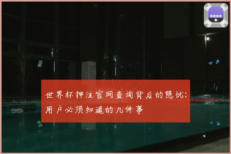 世界杯押注官网查询背后的隐忧：用户必须知道的几件事